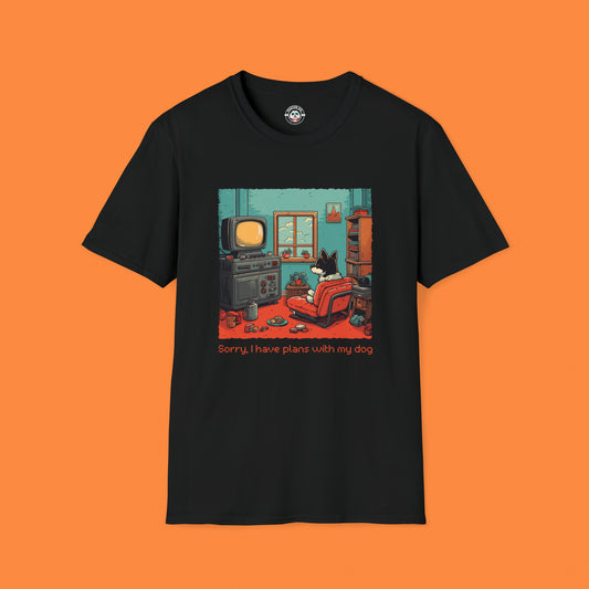 Retro graphic t-shirt with the words sorry I have plans with my dog