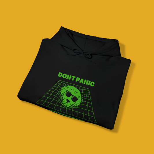 Don’t panic - black hoodie mockup