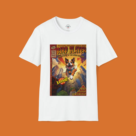 Dog super hero Comic book cover white tshirt mockup