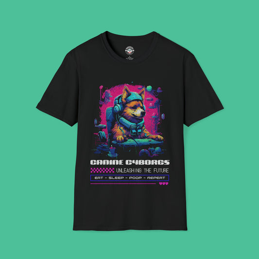 Canine cyborgs - black tshirt mock-up Cyberpunk style