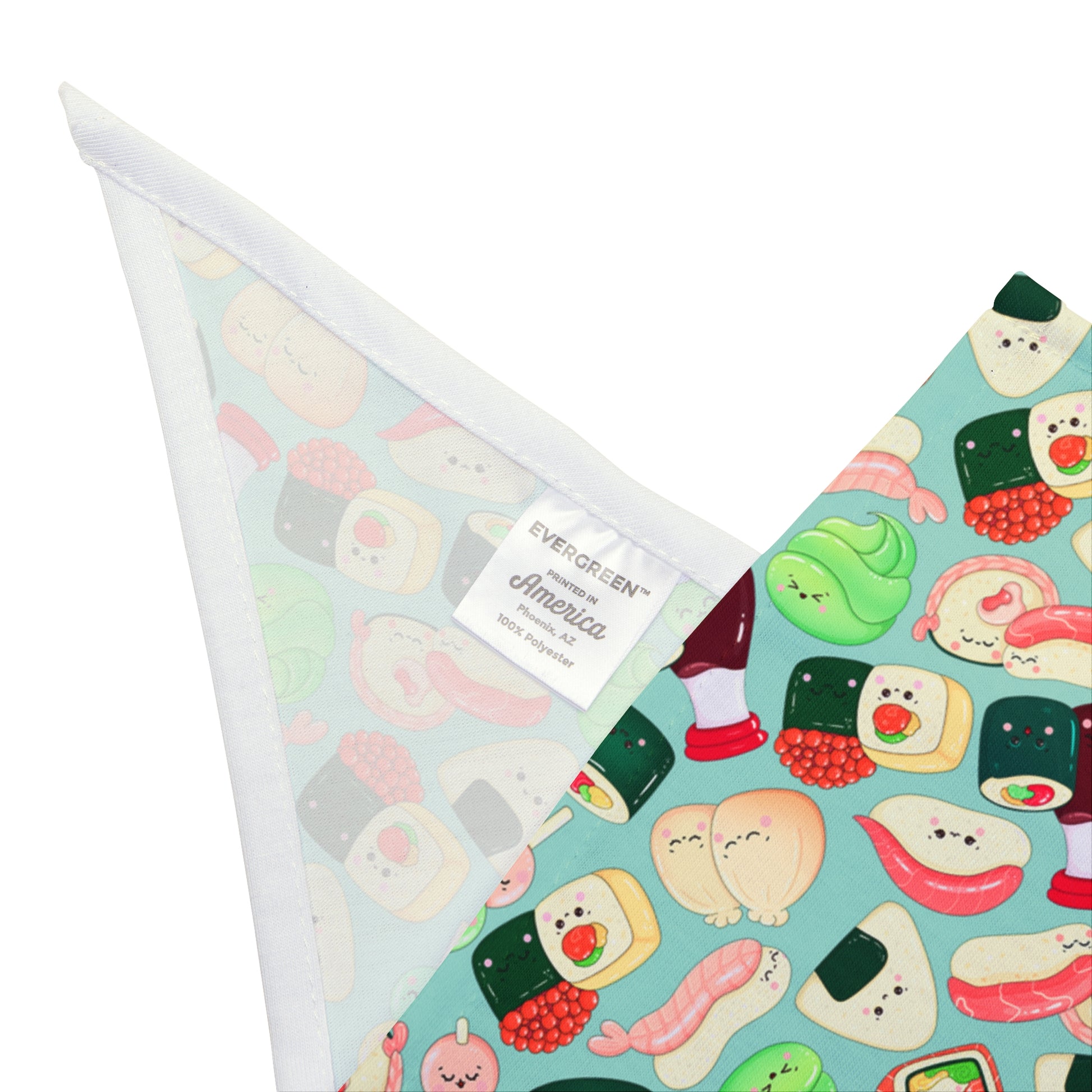 Kawaii sushi dog bandana mock-up