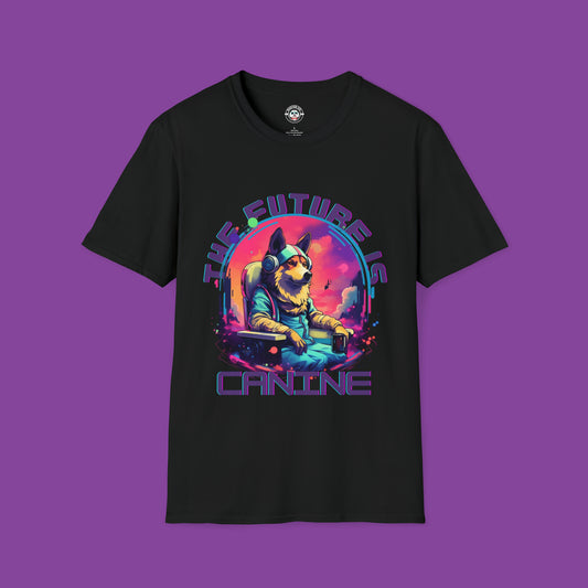 The future is canine - black tshirt mock-up Front view