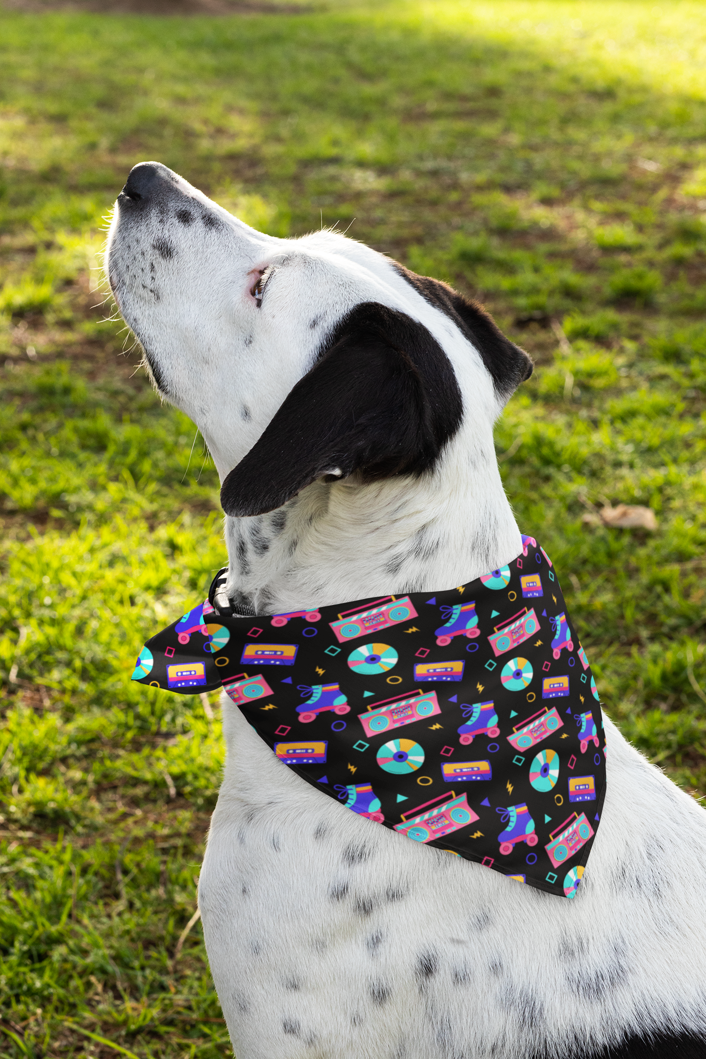 90s music - dog bandana mixed breed