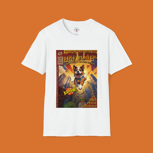 Dog super hero Comic book cover white tshirt  mockup