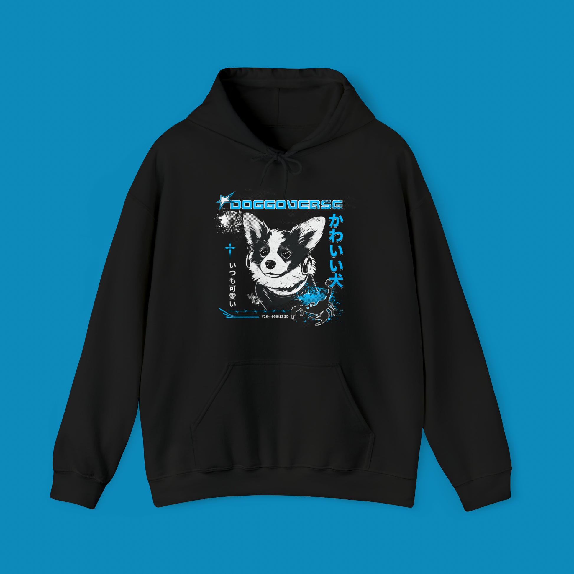 Manga inspired hoodie mockup black