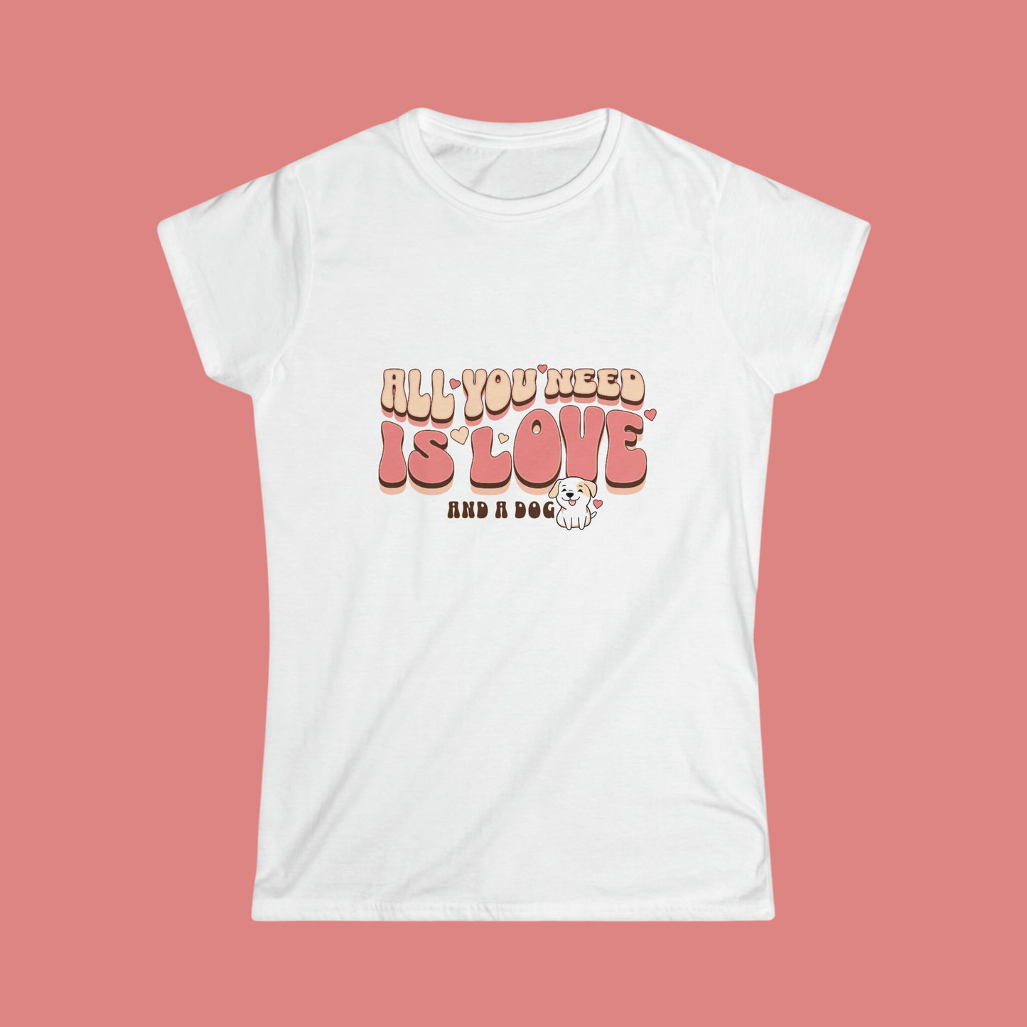 Dog mom white tshirt front view