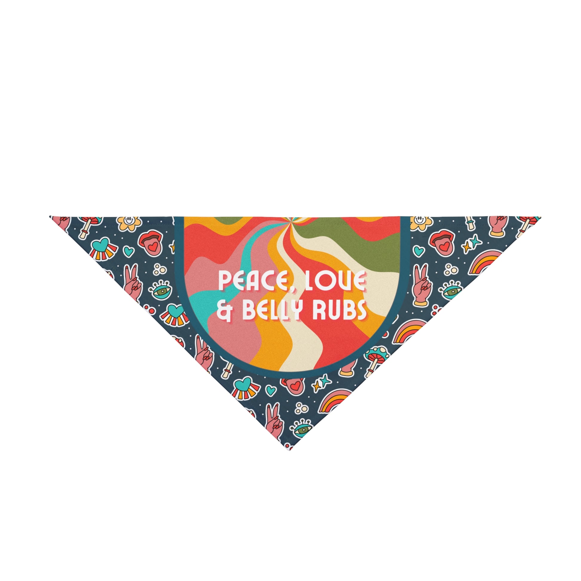 Peace love and belly rubs dog bandana mock-up