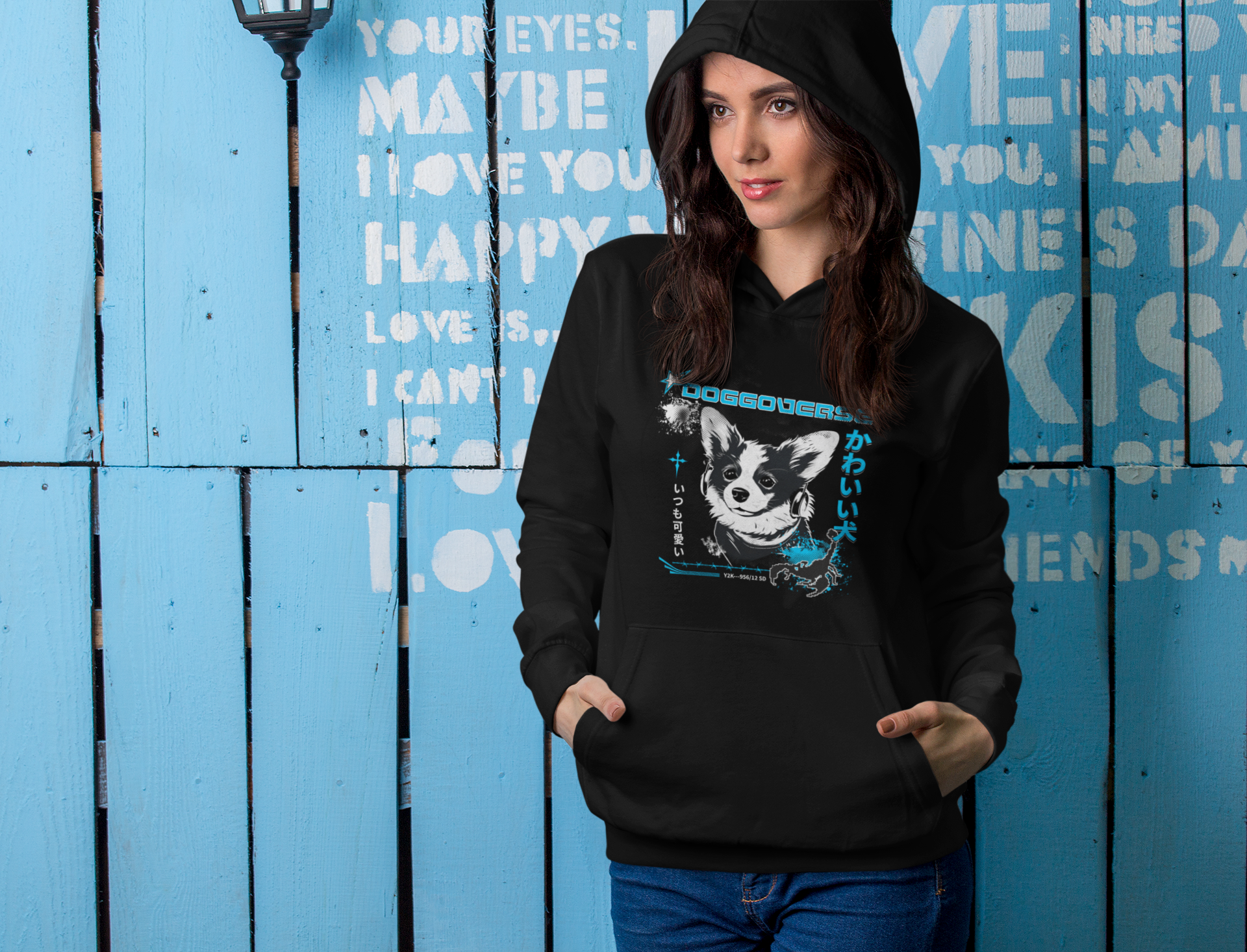 Manga inspired hoodie for dog lovers