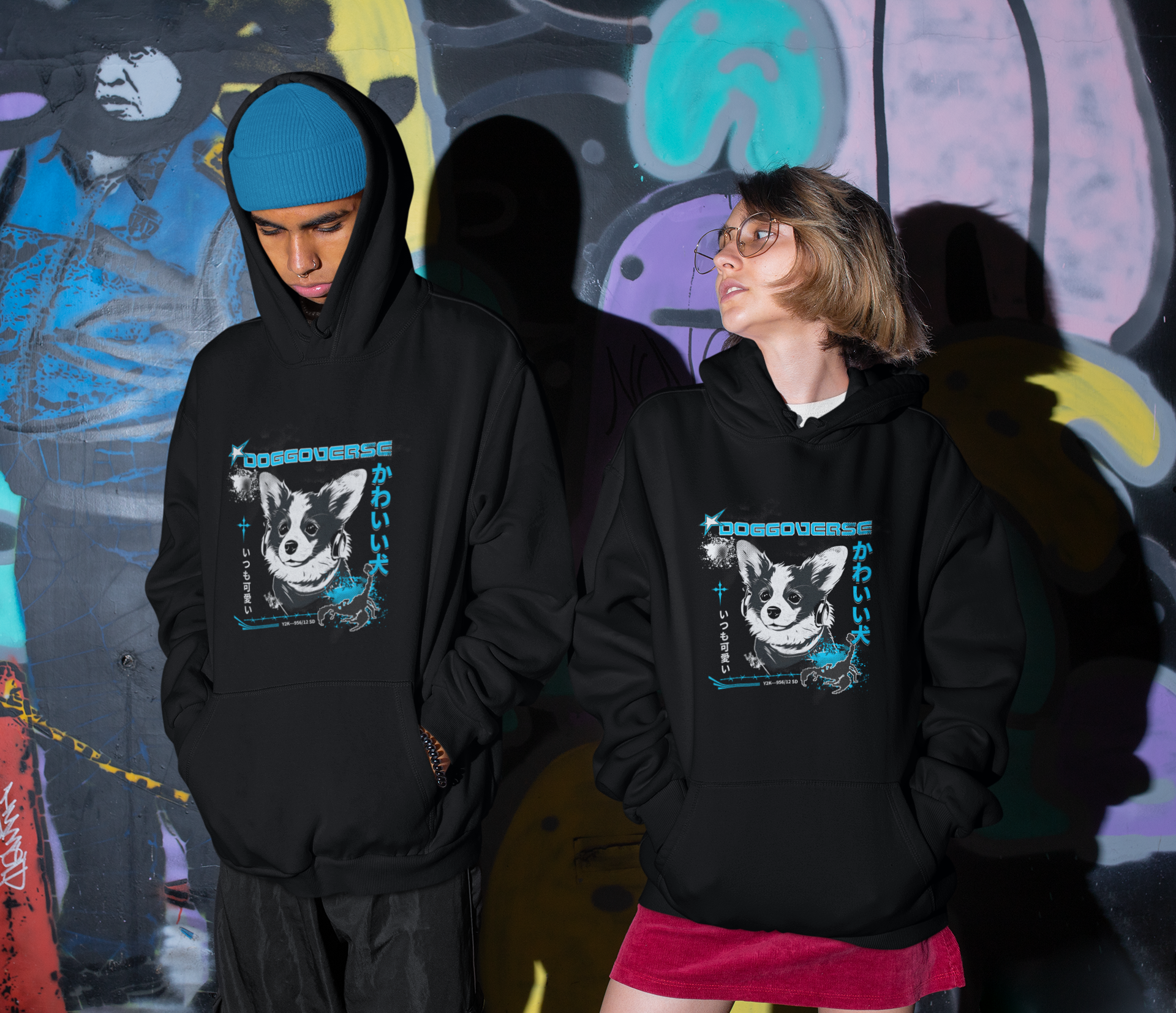 Unisex Manga inspired hoodie for dog lovers