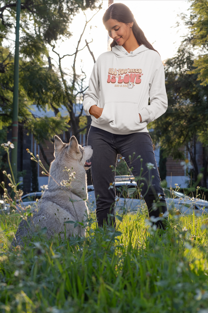 Dog lovers hoodie photo of a woman with his cute dog