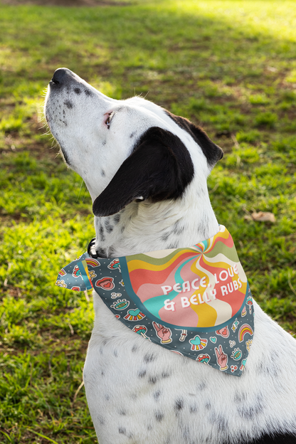 Peace love and belly rubs dog bandana cute dog